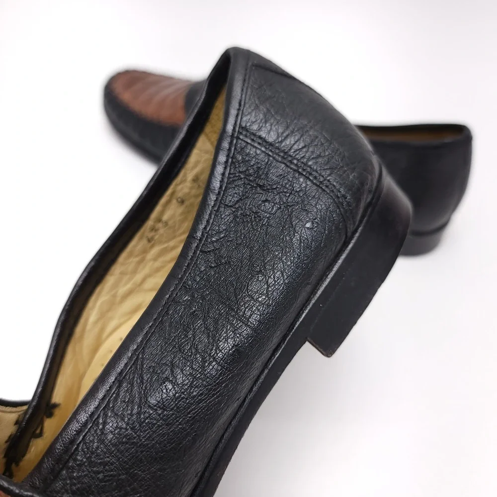 Zelli‎ Mens Crocodile Ostrich Penny Loafer Slip on Shoes Size 9